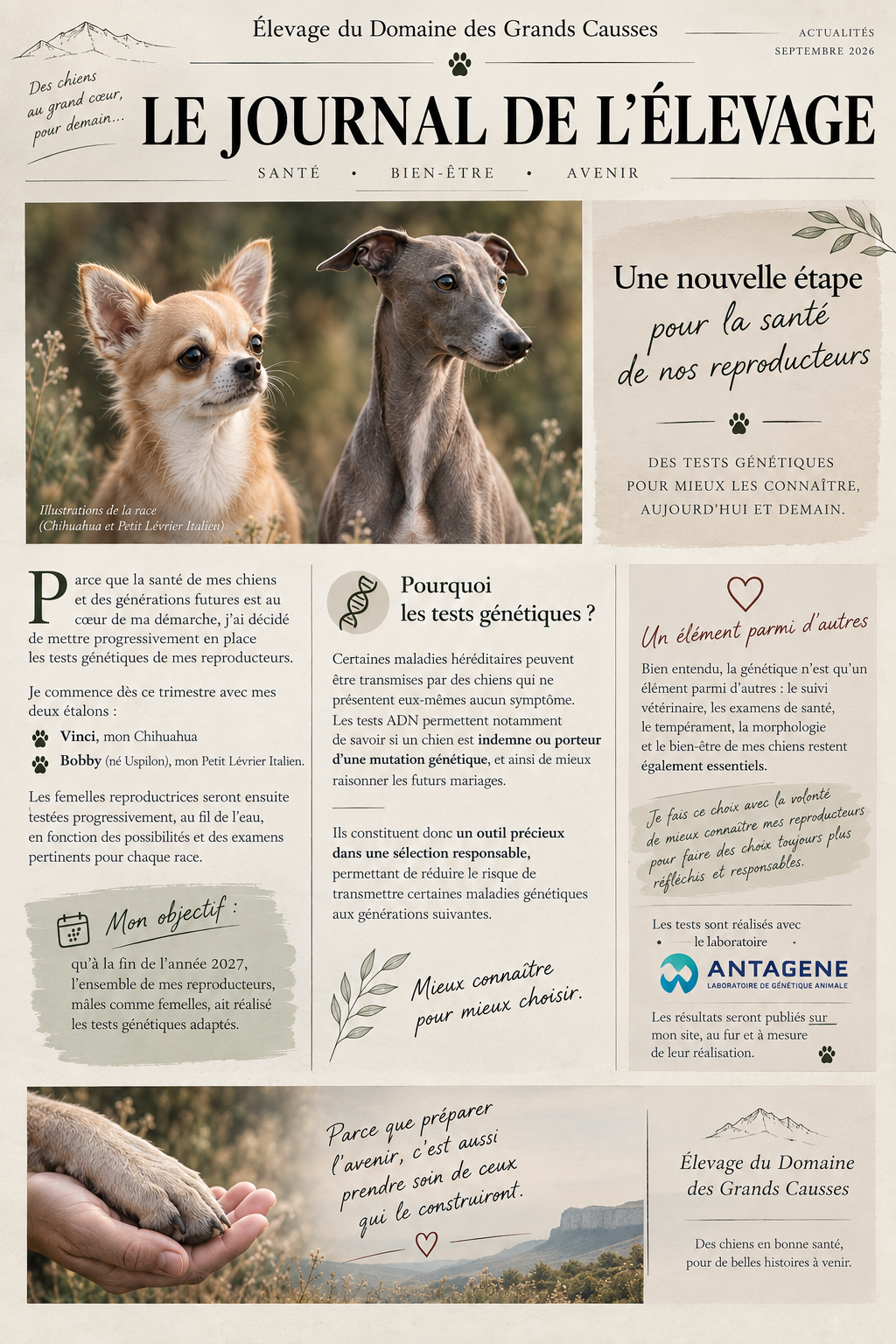 Chihuahua et Petit lévrier italien de l'élevage ELEVAGE DU DOMAINE DES GRANDS CAUSSES